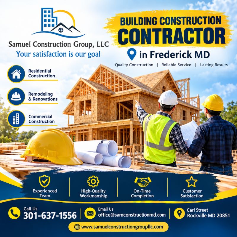 Building Construction Contractor in Frederick MD for Quality Projects